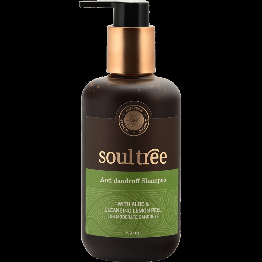 Soultree Ayurvedic Anti-Dandruff Shampoo - with Aloe & Cleansing Lemon Peel