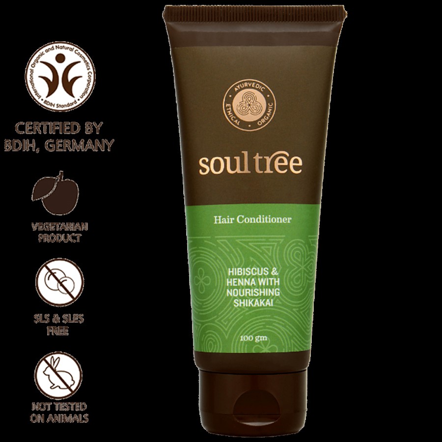 Soultree Ayurvedic Hair Conditioner - Hibiscus & Henna with Nourishing Shikakai