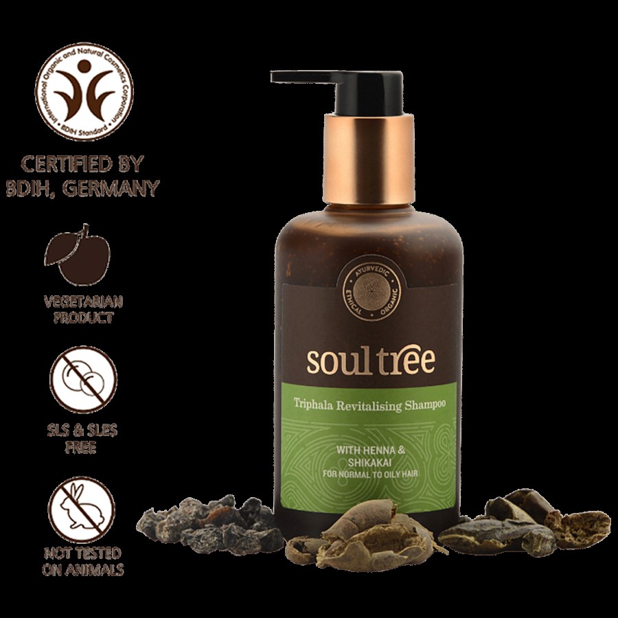 Soultree Ayurvedic Triphala Revitalising Shampoo - with Henna & Shikakai