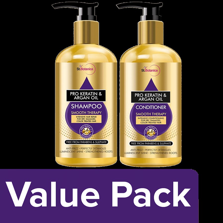 StBotanica Pro-Keratin & Argan Oil Smooth Therapy Shampoo+Smooth Therapy Conditioner