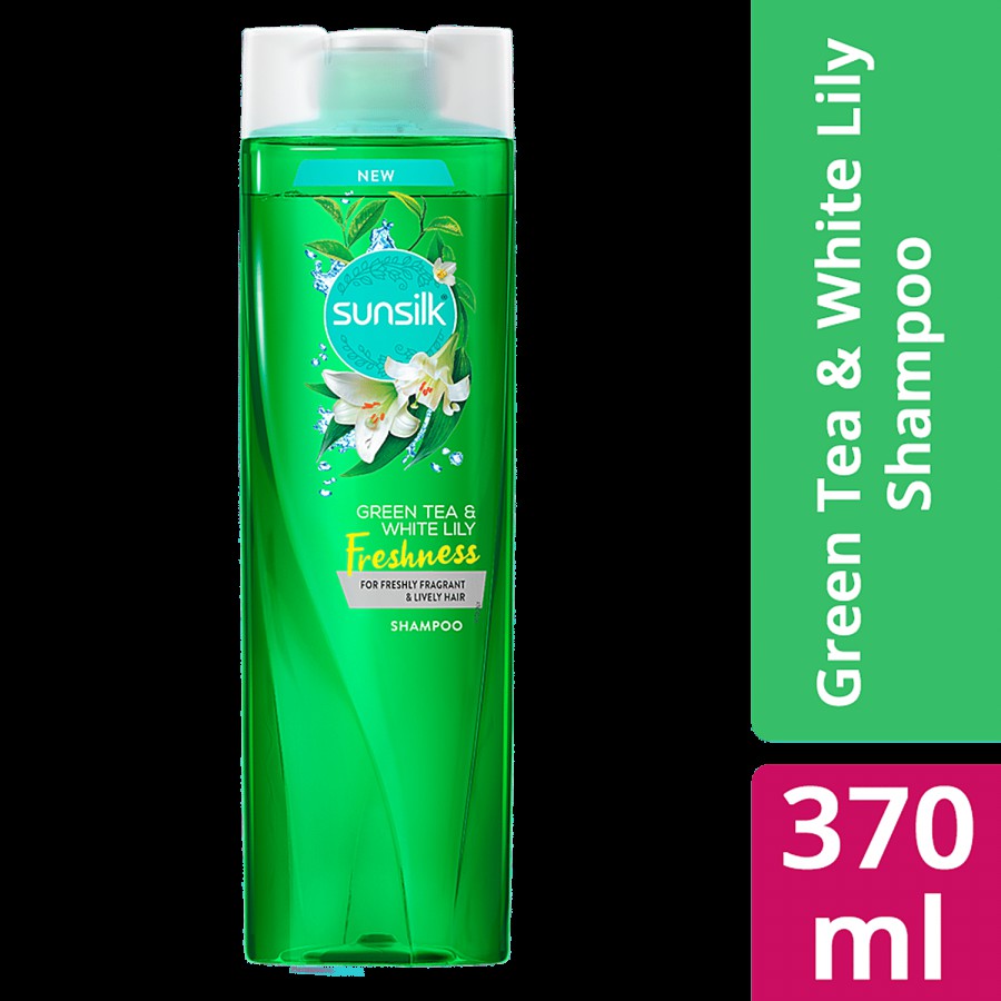 Sunsilk Freshness Hair Shampoo - Green Tea & White Lily