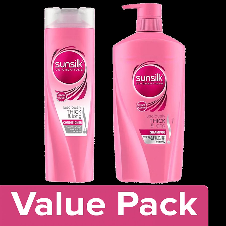 Sunsilk Lusciously Thick & Long - Shampoo 650 ml + Conditioner 340 ml