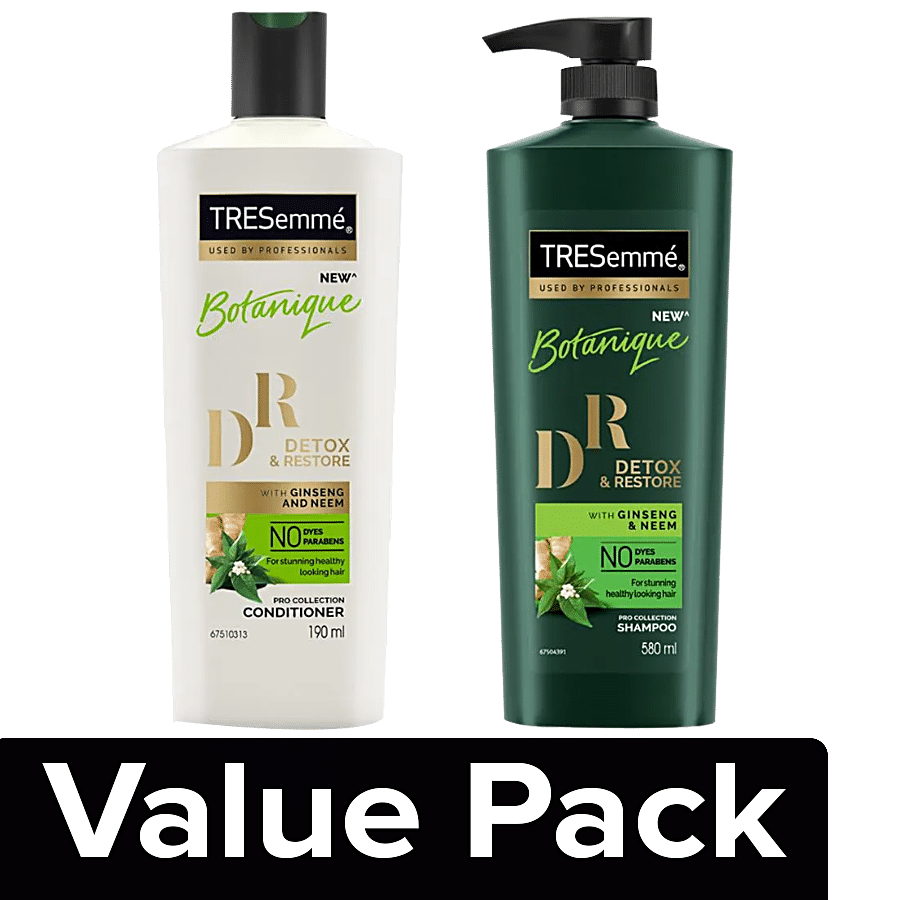 Tresemme Detox & Restore Shampoo 580 ml + Detox & Restore Conditoner 190 ml