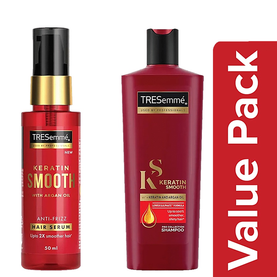 Tresemme Keratin Smooth Shampoo 340 ml + Keratin Smooth Anti-Frizz Hair Serum 50 ml