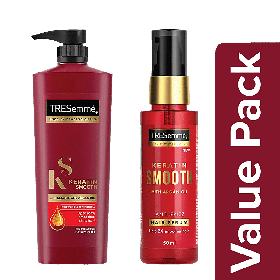 Tresemme Keratin Smooth Shampoo 580 ml + Keratin Smooth Anti-Frizz Hair Serum 50 ml