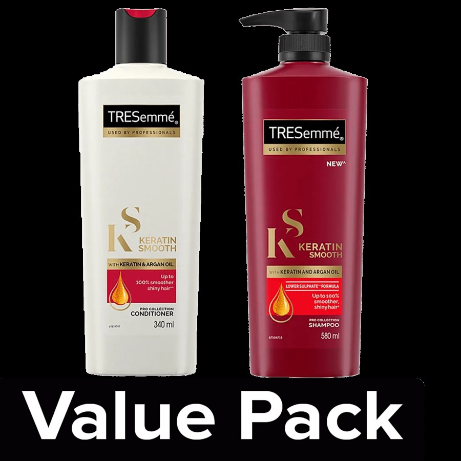 Tresemme Keratin Smooth Shampoo 580 ml + Keratin Smooth Conditioner 340 ml