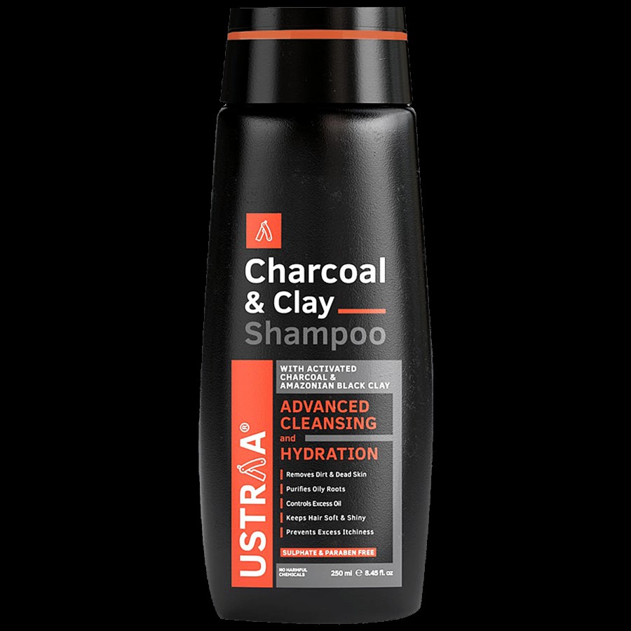 Ustraa Charcoal & Clay Shampoo - Cleansing & Oil Control