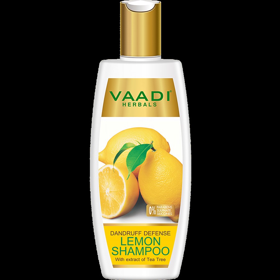 Vaadi Herbals Dandruff Defense Lemon Shampoo With Tea Tree Extract - Paraben Free