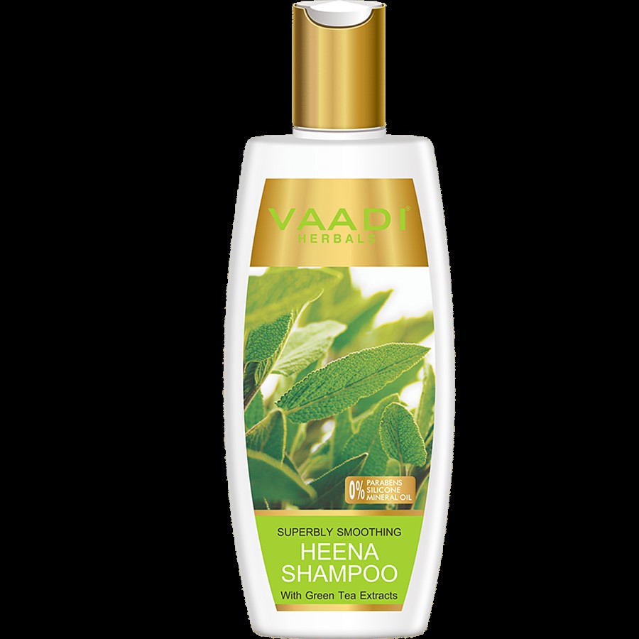 Vaadi Herbals Superbly Smoothing Heena Shampoo With Green Tea Extracts - Paraben Free