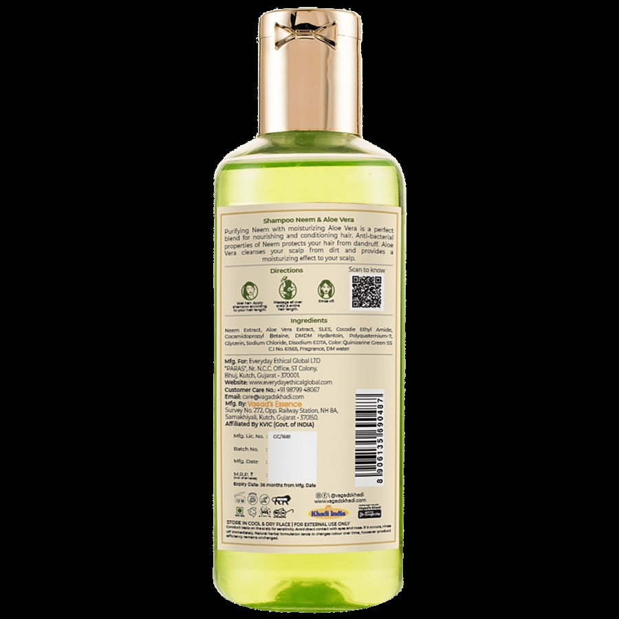 Vagad's khadi Herbal Neem & Aloe Vera Shampoo - Anti-Dandruff