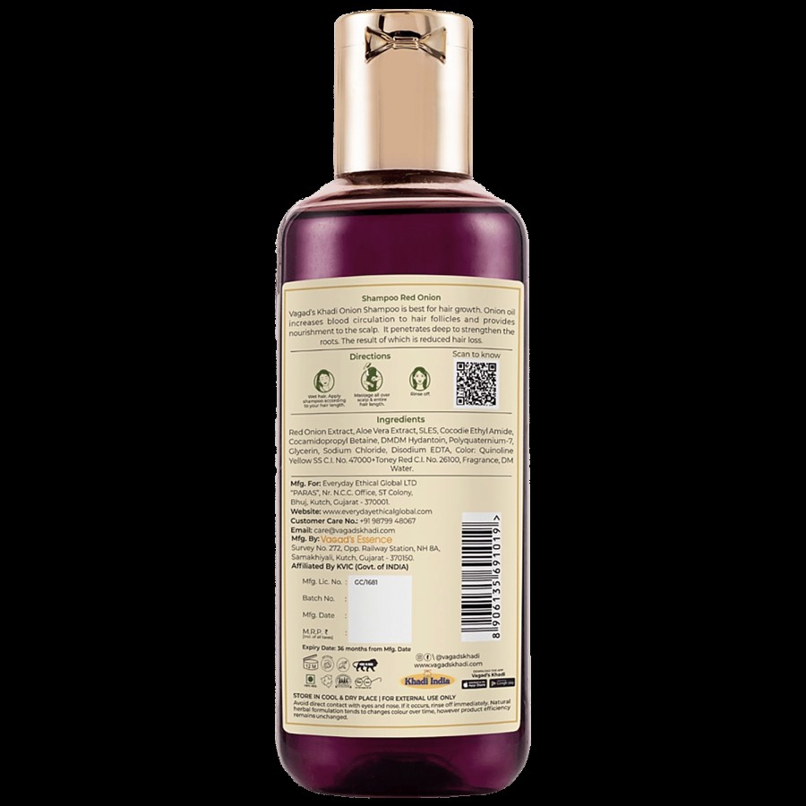 Vagad's khadi Herbal Red Onion Shampoo - Controls Hair Fall