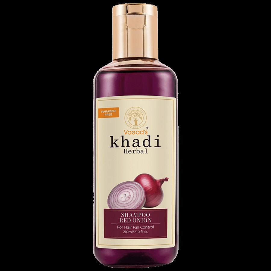 Vagad's khadi Herbal Red Onion Shampoo - Controls Hair Fall