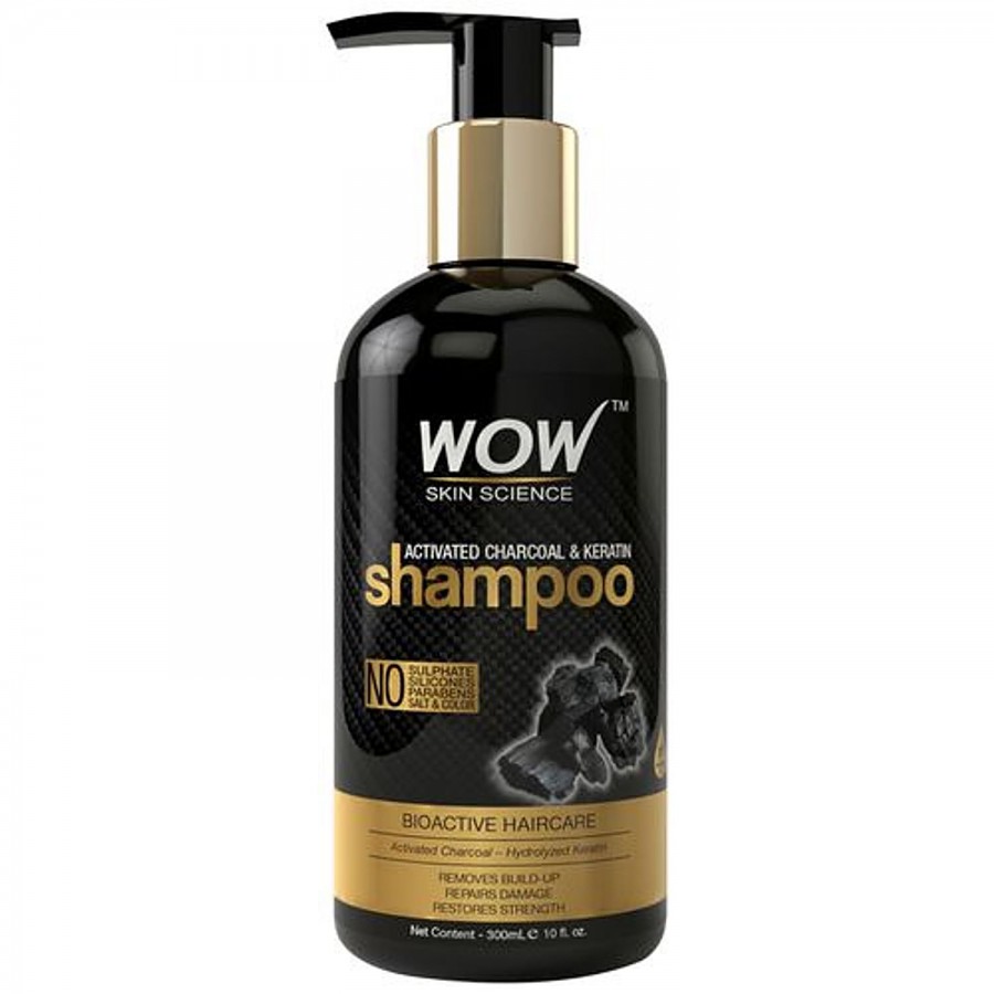 Wow Skin Science Activated Charcoal & Keratin Shampoo