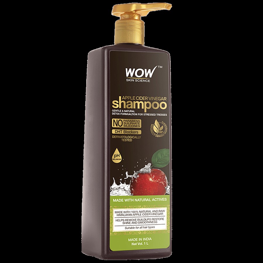 Wow Skin Science Apple Cider Vinegar Shampoo - Gentle & Natural