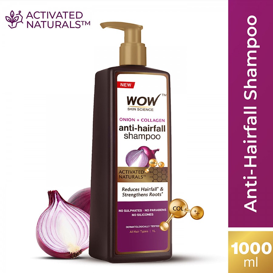 Wow Skin Science Red Onion Black Seed Oil Shampoo - No Parabens