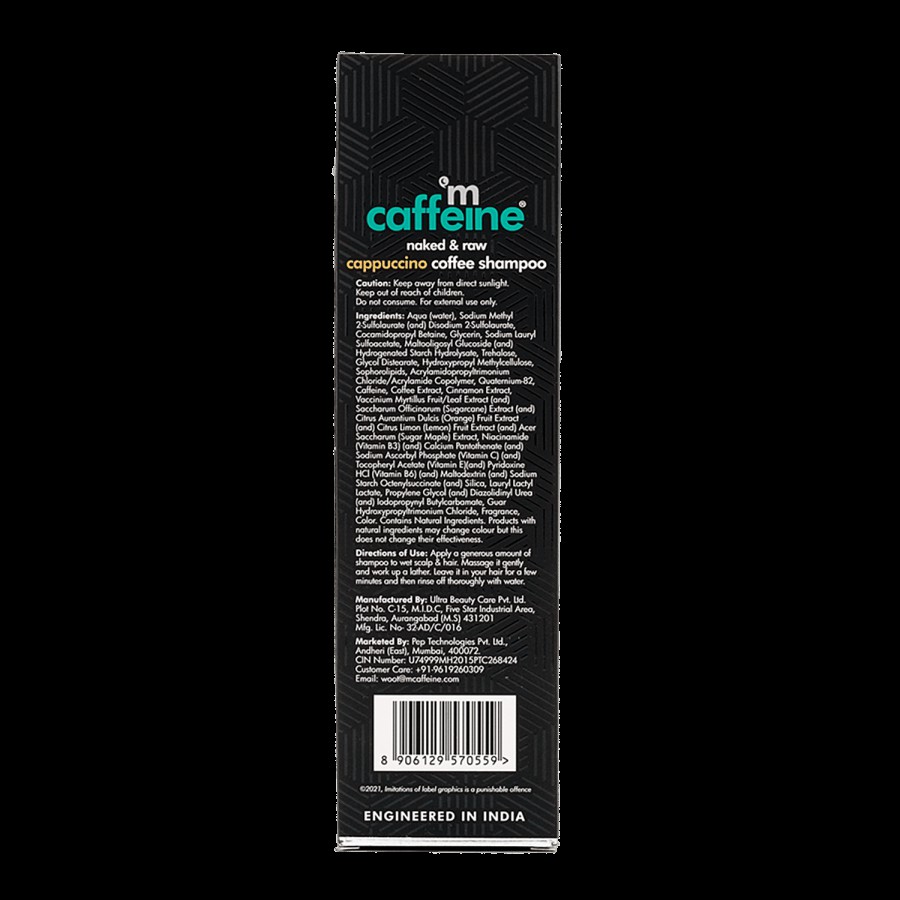 mCaffeine Naked & Raw Cappuccino Coffee Shampoo - Anti Dandruff