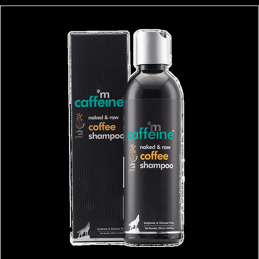 mCaffeine Naked & Raw Coffee Shampoo - Hair Fall Control With Protein & Argan Oil