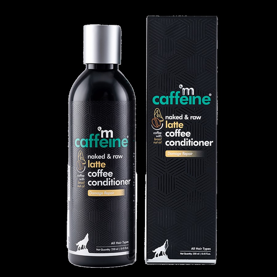 mCaffeine Naked & Raw Latte Coffee Conditioner With Coconut Milk For Men & Women - Damage Repair