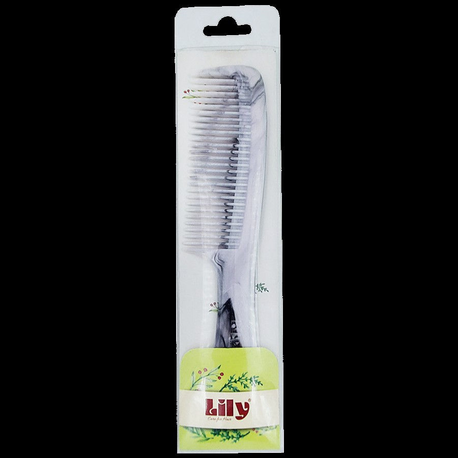 LILY Marble Collection Grooming Handle Comb