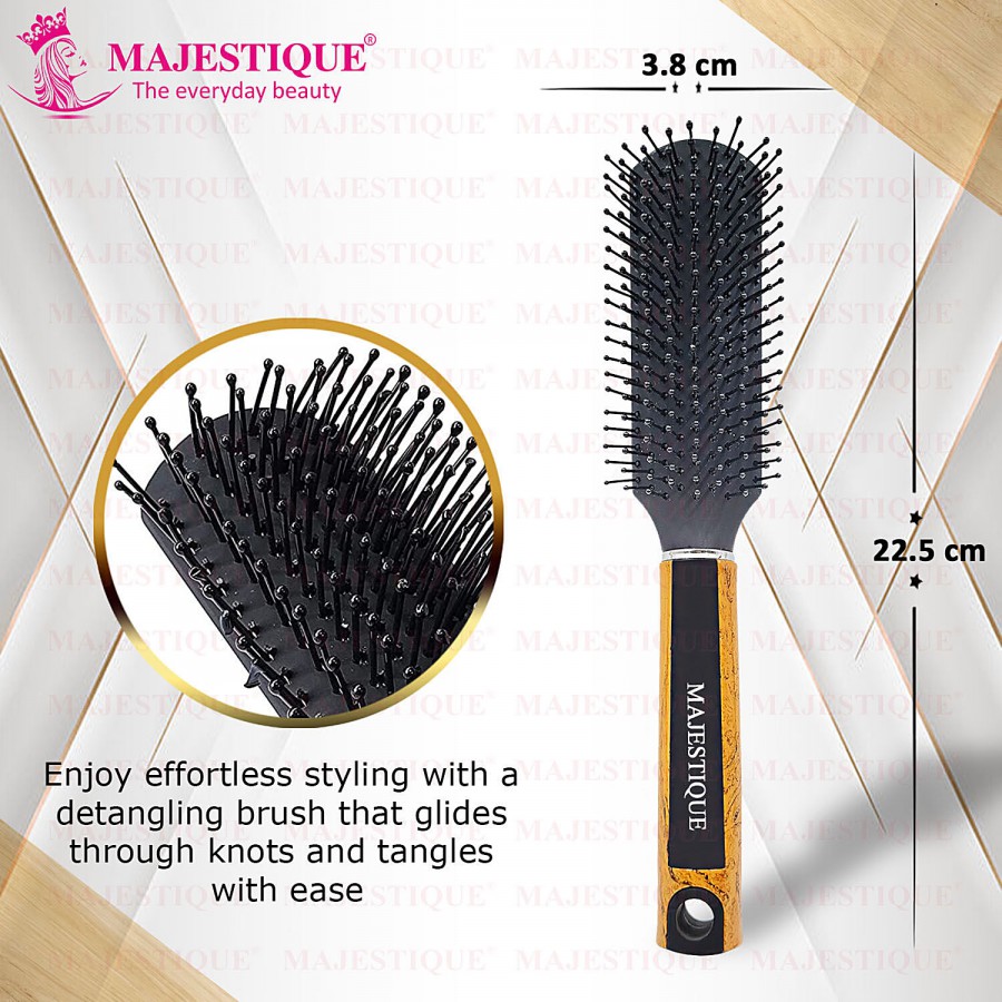 Majestique Flat Detangle Hair Brush - Ultra-Soft Bristles