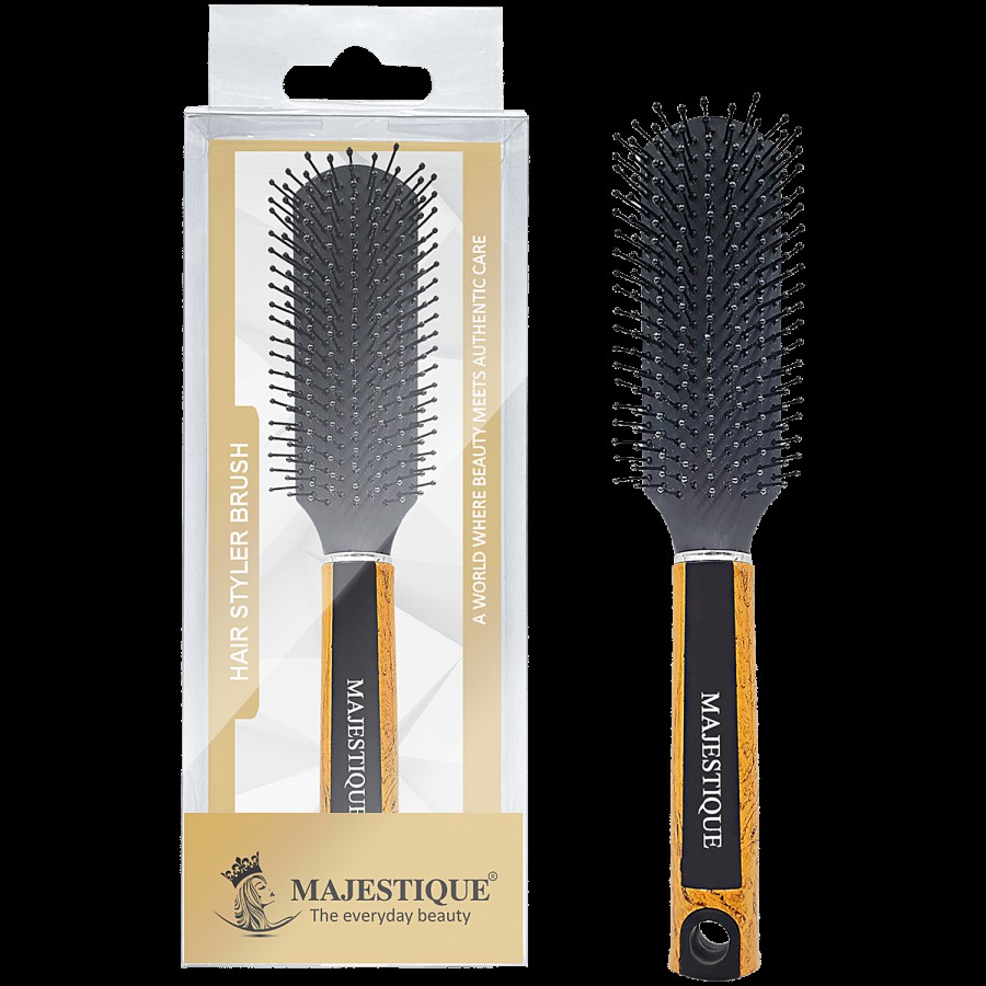 Majestique Flat Detangle Hair Brush - Ultra-Soft Bristles