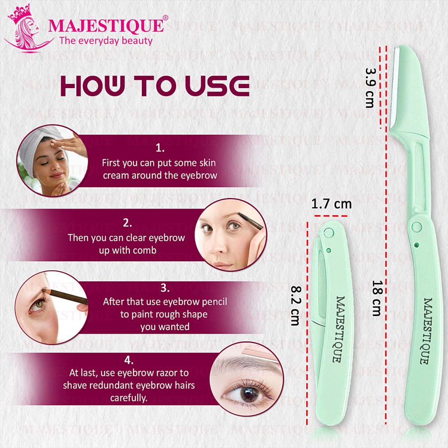 Majestique Foldable & Reusable Facial Hair Razor - For Women