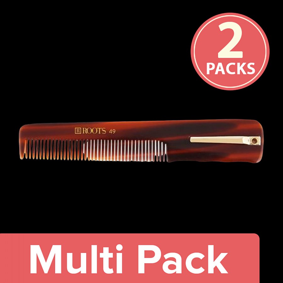 Roots Brown Pocket Comb With Clip - 49