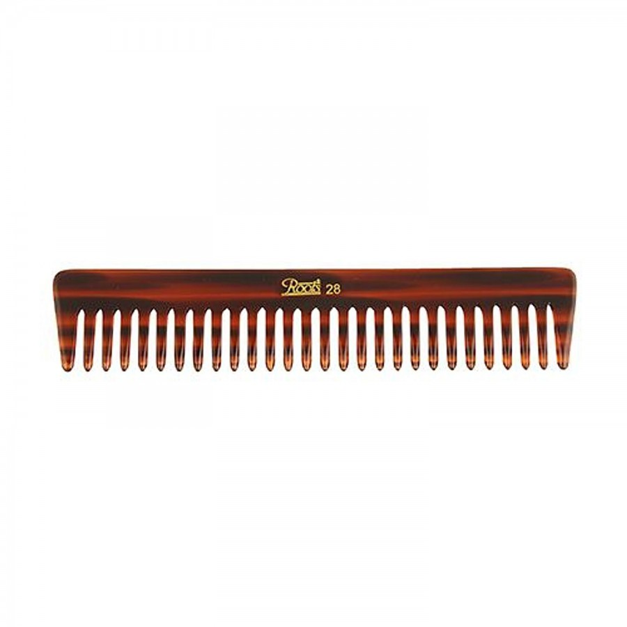 Roots Brown Wide Teeth Comb For Wavy/Curly Medium Length Hair & Shampoo Use - 28