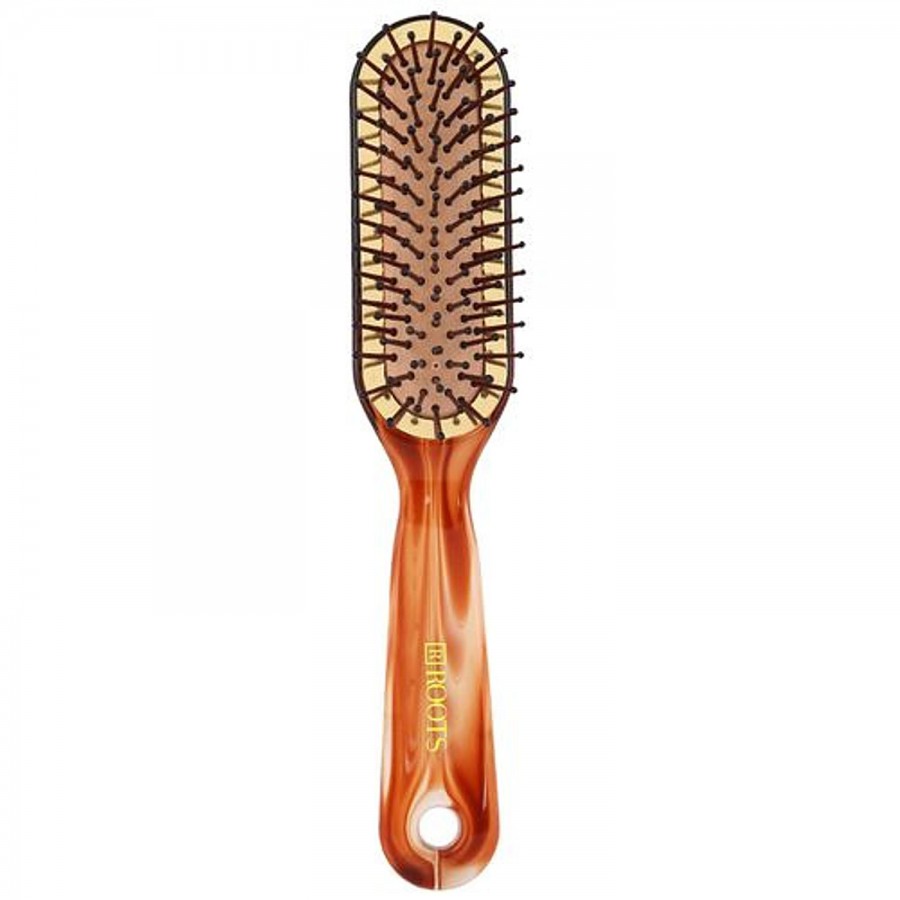 Roots Golden Rim Shell Finish Paddle Hair Brush RTS34