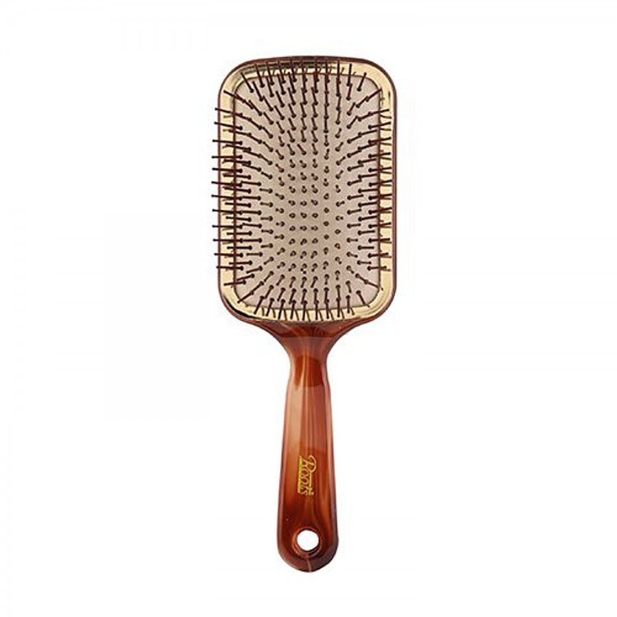 Roots Golden Rim Shell Finish Paddle Hair Brush RTS39