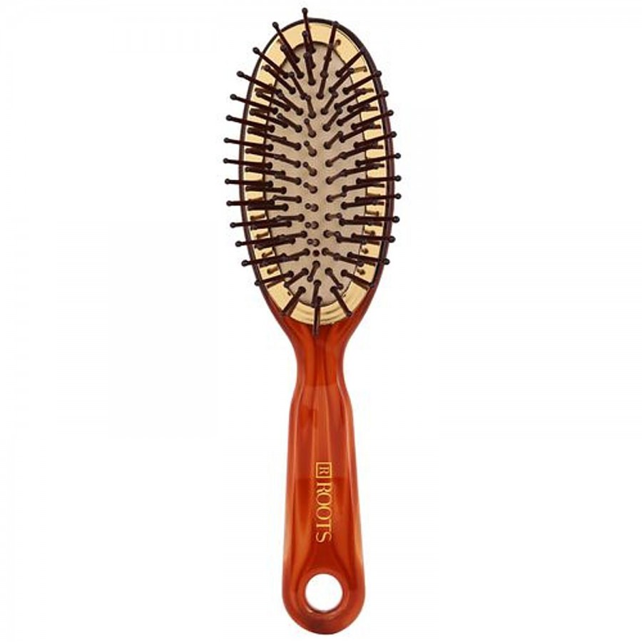 Roots Golden Rim Shell Finish Round Hair Brush RTS35