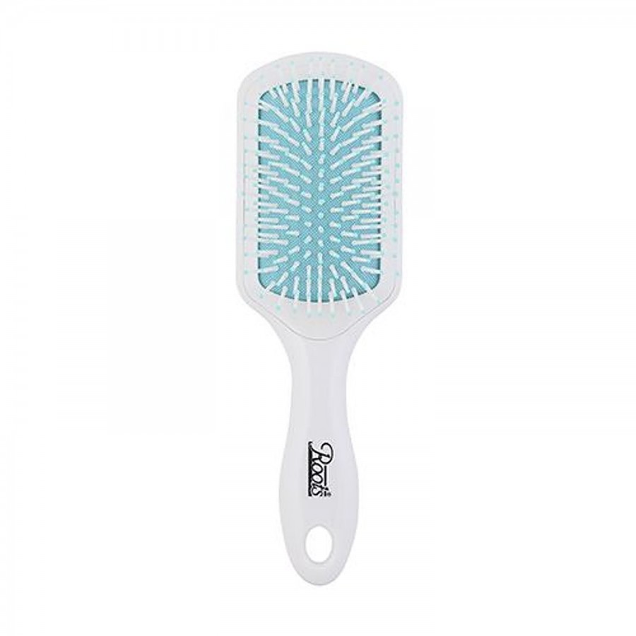 Roots Paddle Hair Brush - White EF32