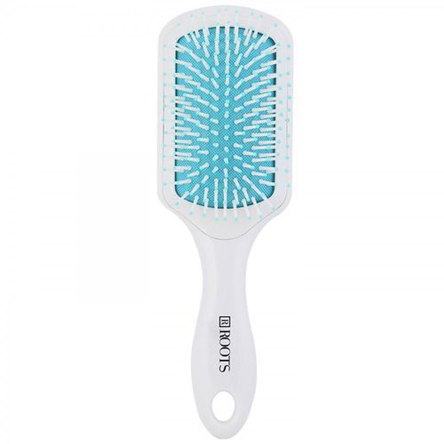 Roots Paddle Hair Brush - White EF32