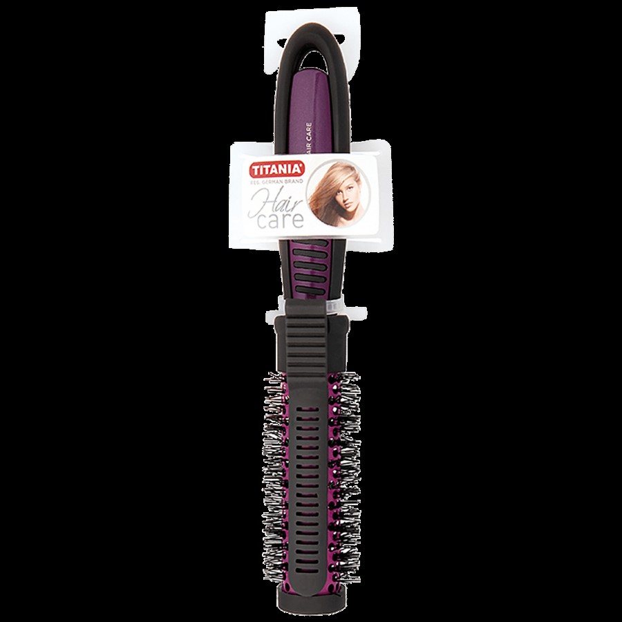 Titania Styling Hair Brush With Clip - With Soft Bristles