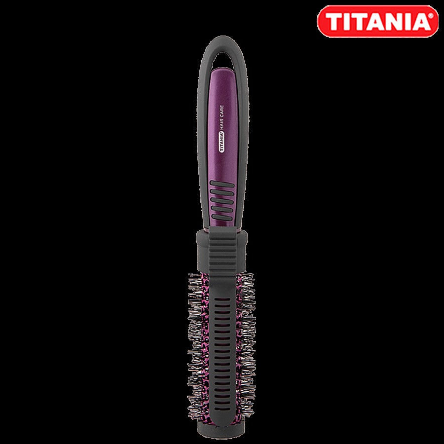 Titania Styling Hair Brush With Clip - With Soft Bristles