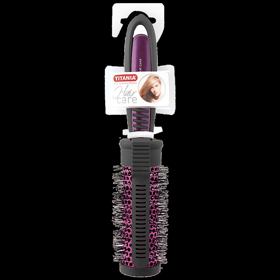 Titania Styling Hair Brush With Clip - With Soft Bristles