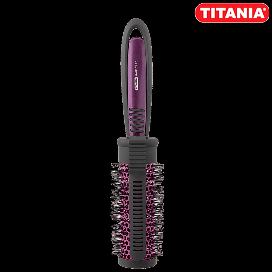 Titania Styling Hair Brush With Clip - With Soft Bristles