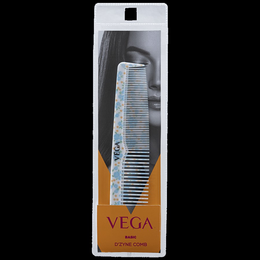 Vega DC-1279 Tulip Grooming Comb - Large / Multicolour / Colour May Vary