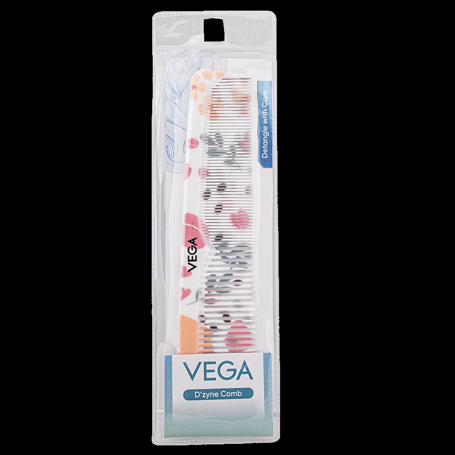 Vega DC-1299 Veronica Grooming Comb - Medium / Multicolour / Colour May Vary