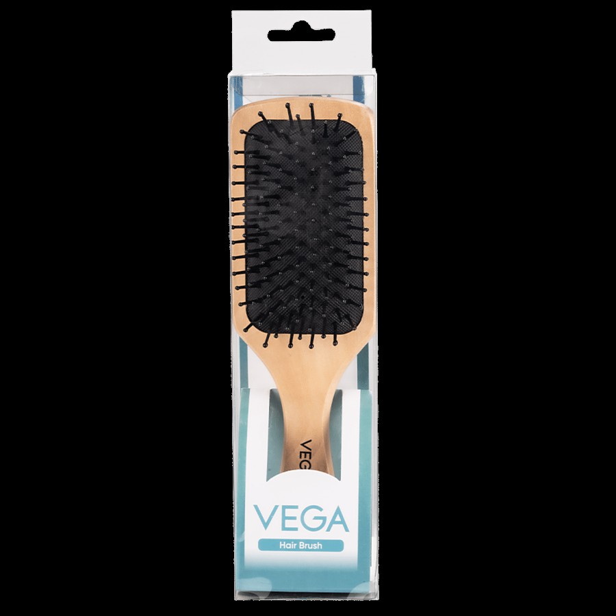 Vega E2-PBS Wooden Bristle Paddle Brush Small - Colour May Vary