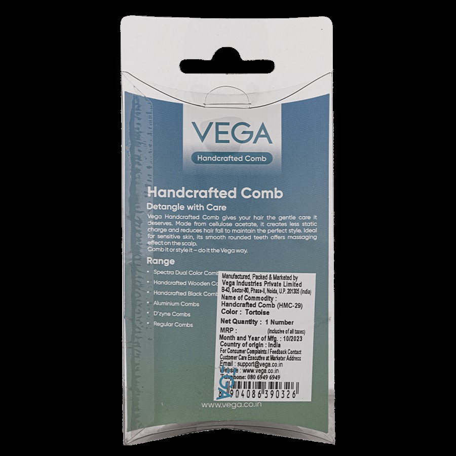 Vega HMC-29 Small Shampoo Comb - Brown / Colour May Vary