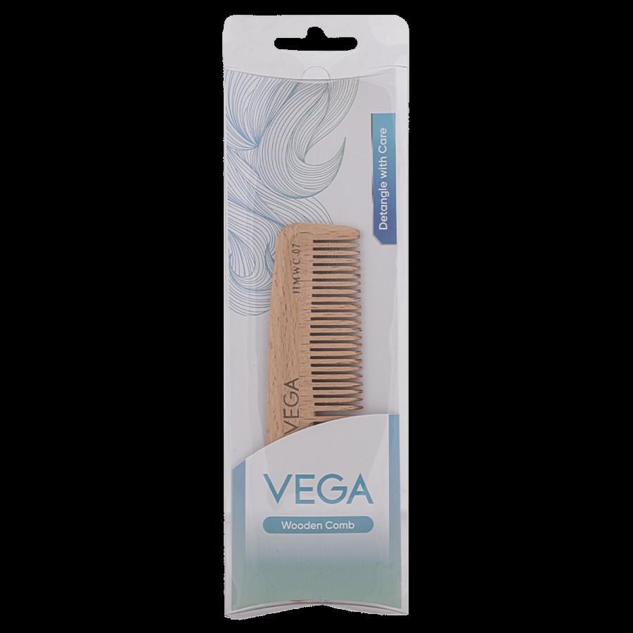 Vega HMWC-07 Wooden Pocket Comb - Colour May Vary