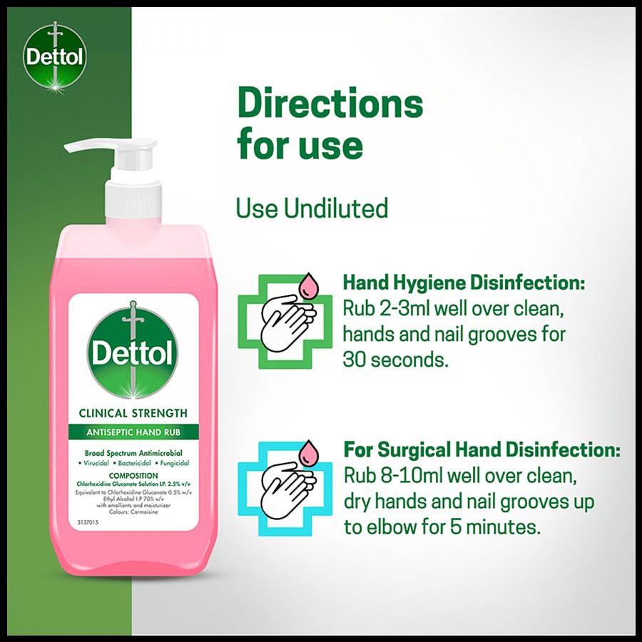 Dettol Antiseptic - Disinfectant Liquid 1 L + Clinical Strength Hand Sanitizer 500 ml