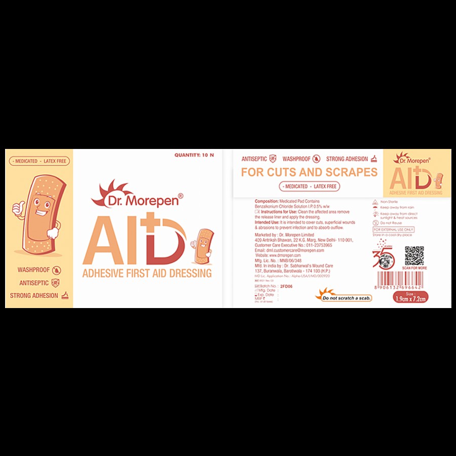 Dr. Morepen Band-Aid Strips - Waterproof