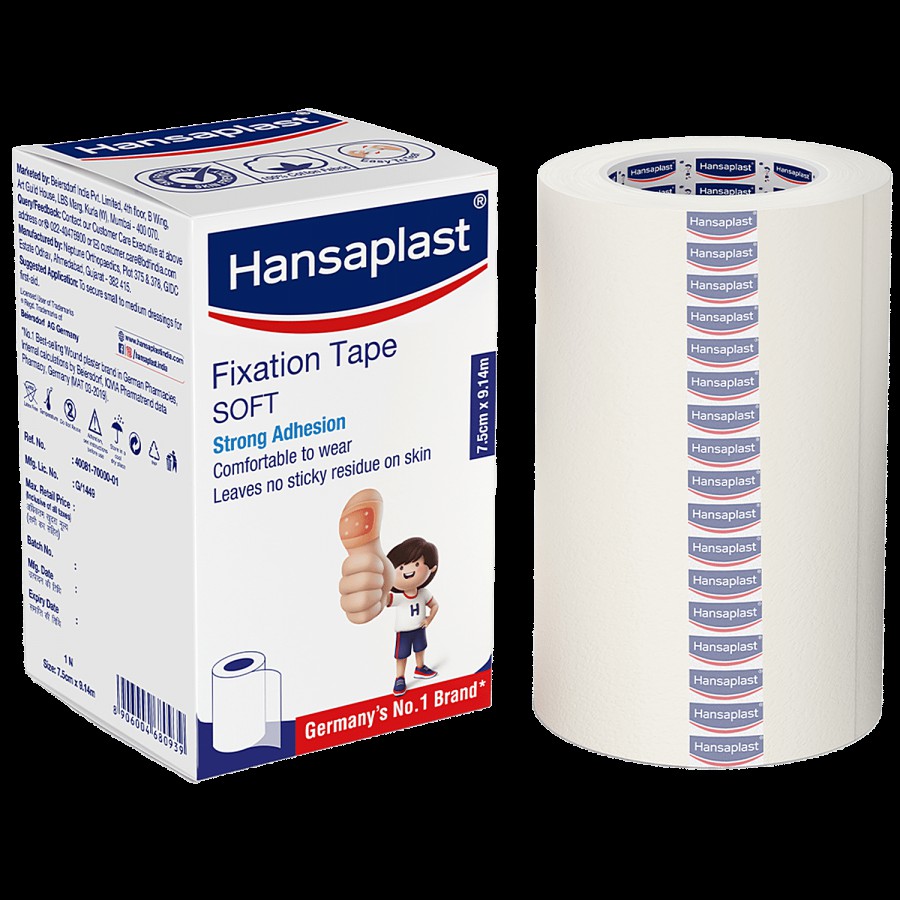 Hansaplast Fixation Tape Soft - 7.5 Cm X 9.14 M