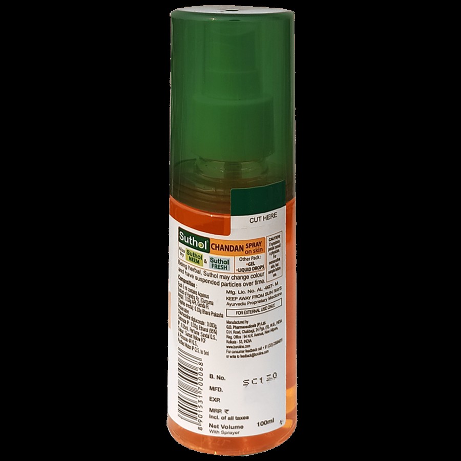 Suthol Antiseptic Skin Hygiene Spray - Chandan