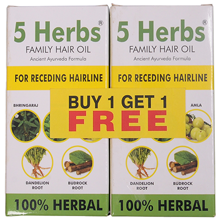 5 Herbs Family Hair Oil - 100% Herbal