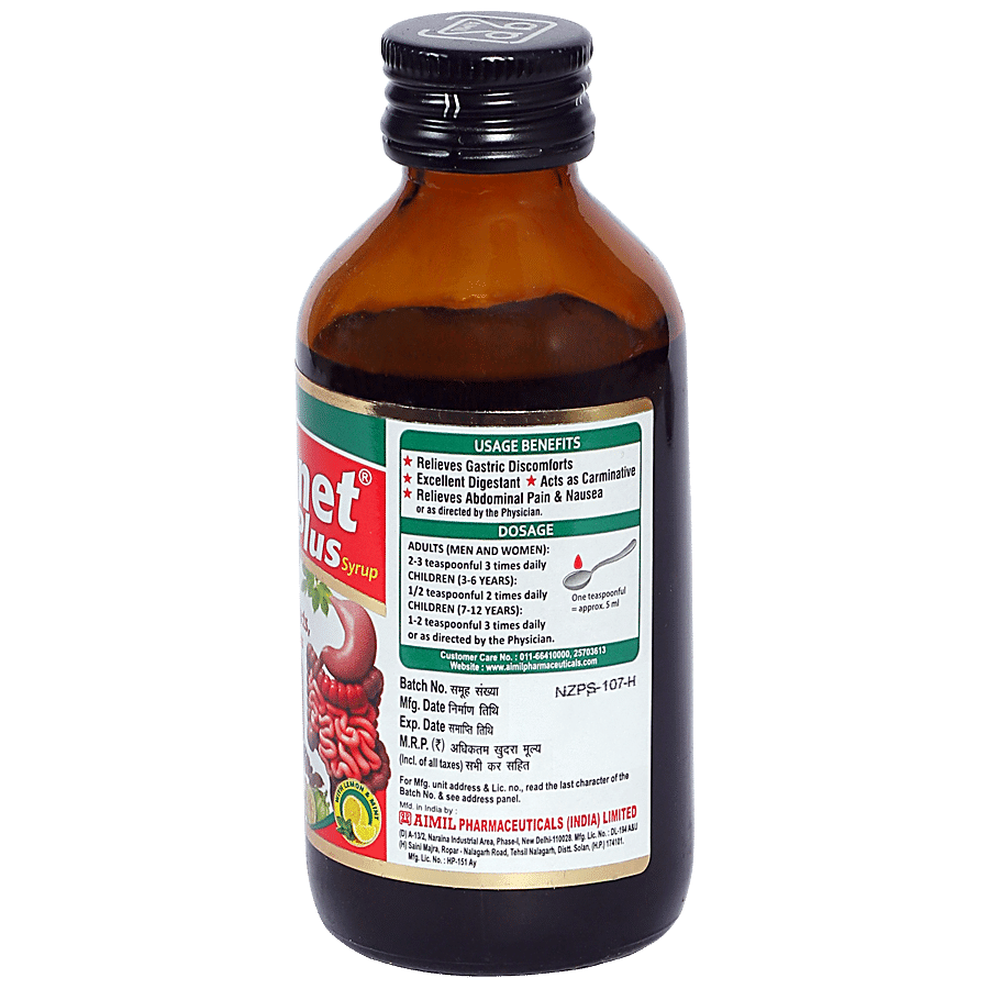 AIMIL Zymnet Plus Syrup - Provides Relief From Gastric Discomfort