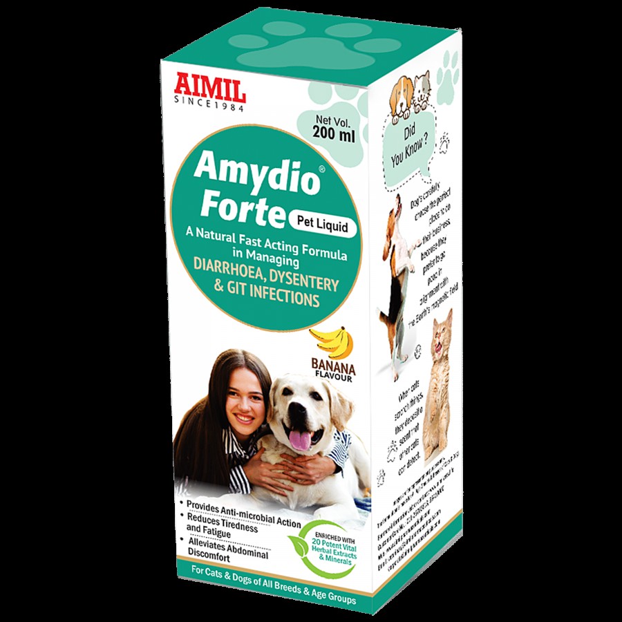 AIMIL Amydio Pet Liquid - Herbal Formula For Diarhoea