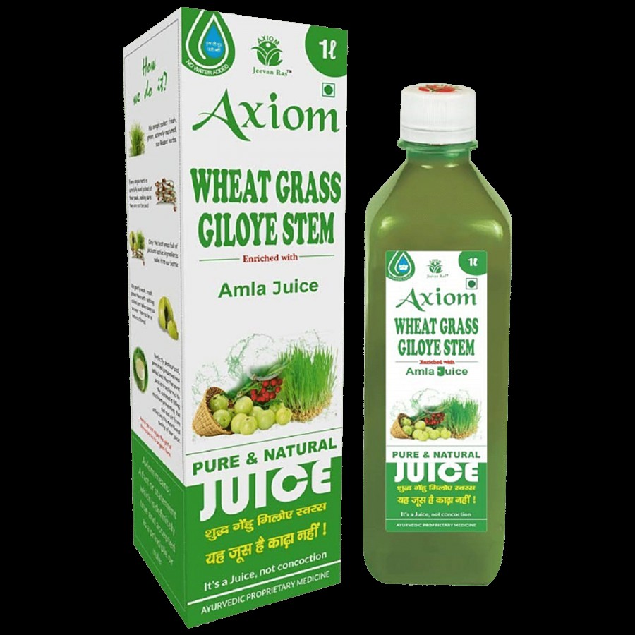 Axiom Wheat Grass Giloye Stem Enriched With Amla Juice - Pure & Natural